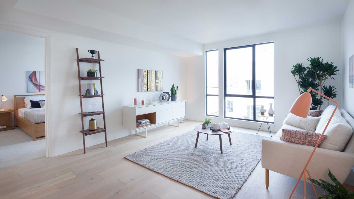 99 Rausch utilizes a warm, natural color palette paired with a cool, industrial aesthetic to boast a sophisticated yet homey atmosphere. 