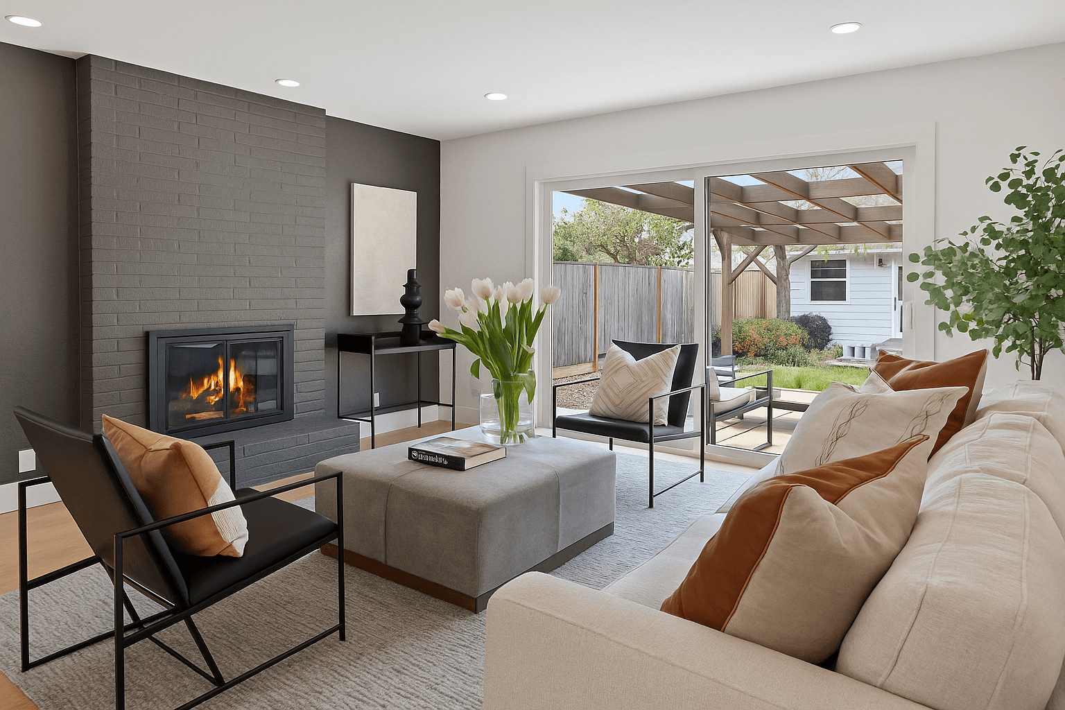 Living room of Redwood City house