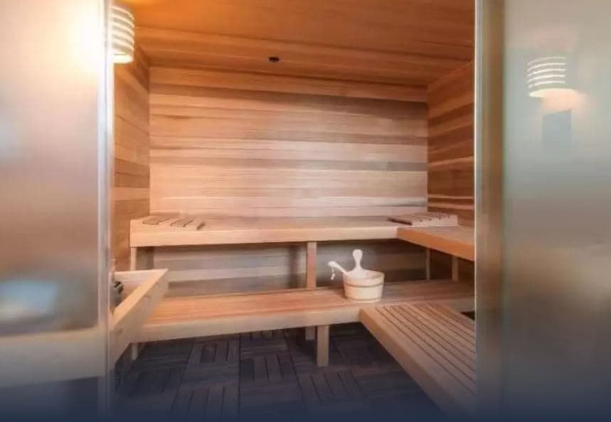 The Crimson boasts a spa suite that includes a dry sauna and hot tub. 