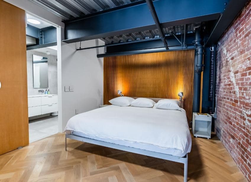 Many homes in the Oriental Warehouse are a loft style, with living space split between two floors. 