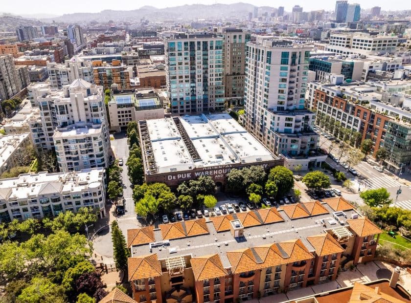 The warehouse, when it was originally built in the 1800s, sat on the San Francisco Waterfront. However, after the coastline was expanded, that waterfront status was changed. 