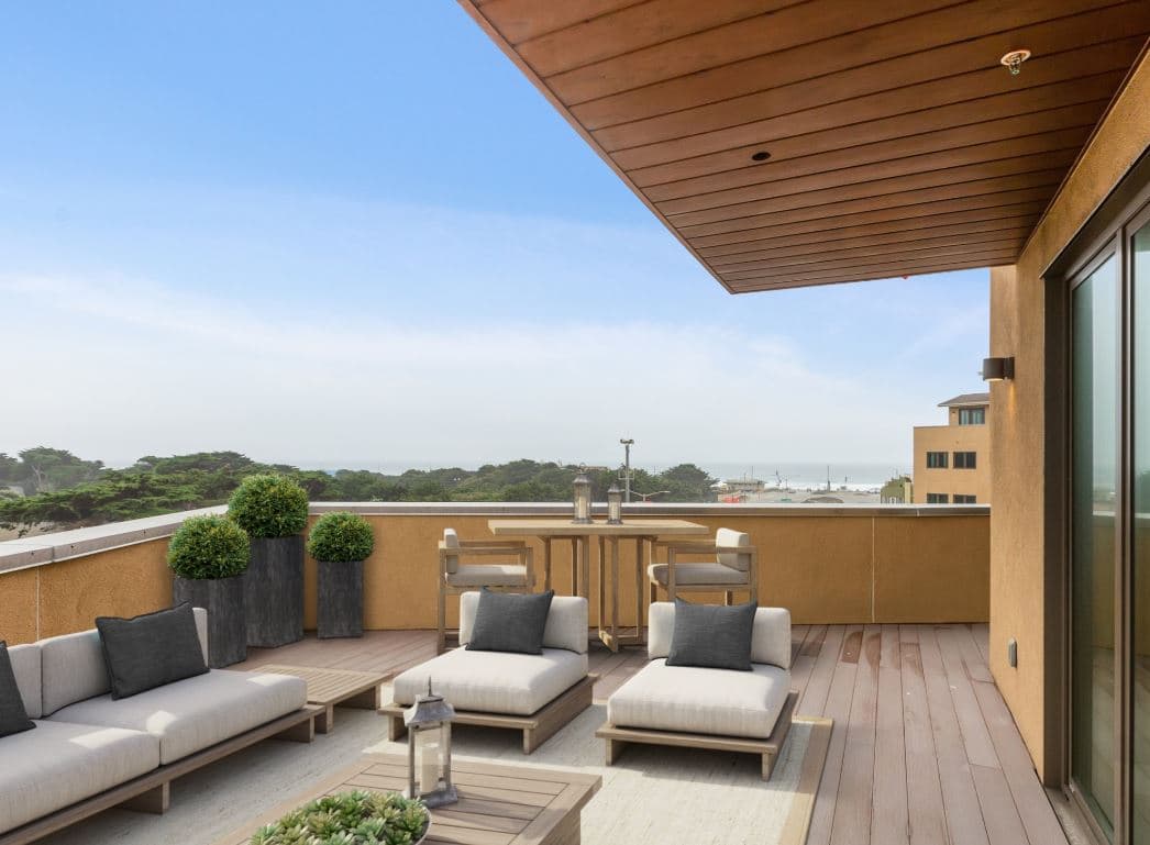 Two of the amenities offered by the Westerly are 3rd and 4th floor view terraces with outdoor seating with views of the Pacific.