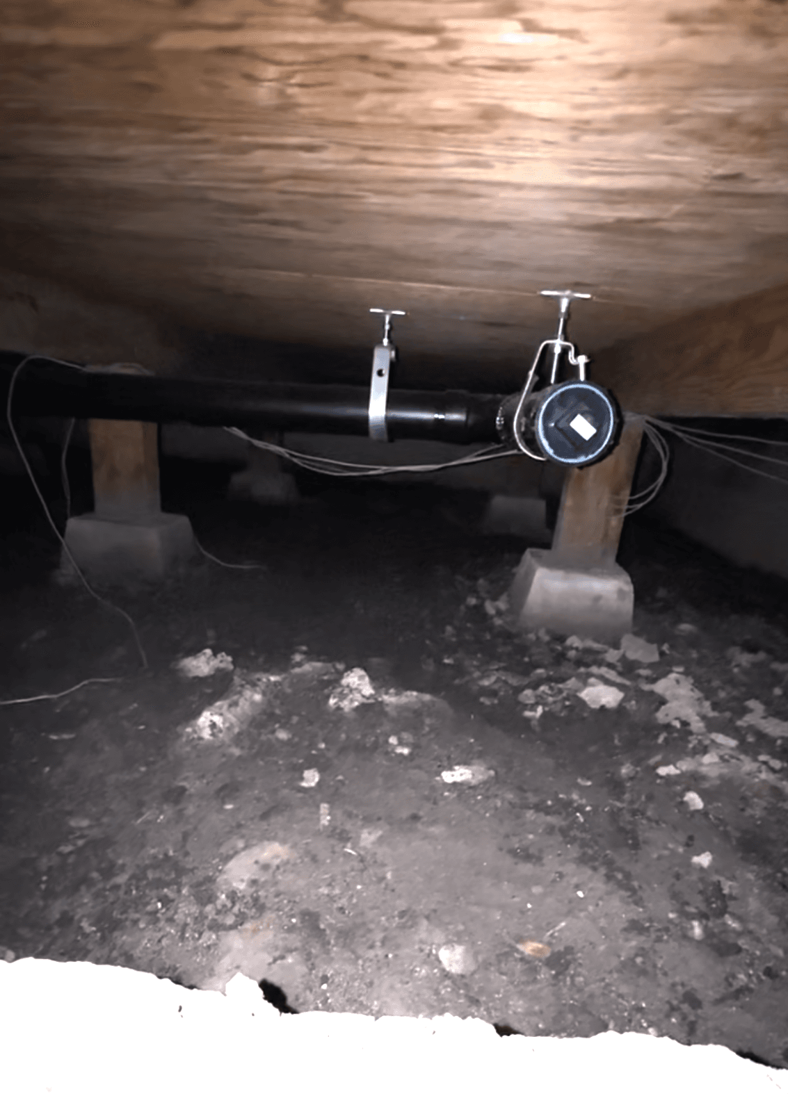 New concrete footings in wet crawlspace of Redwood City home