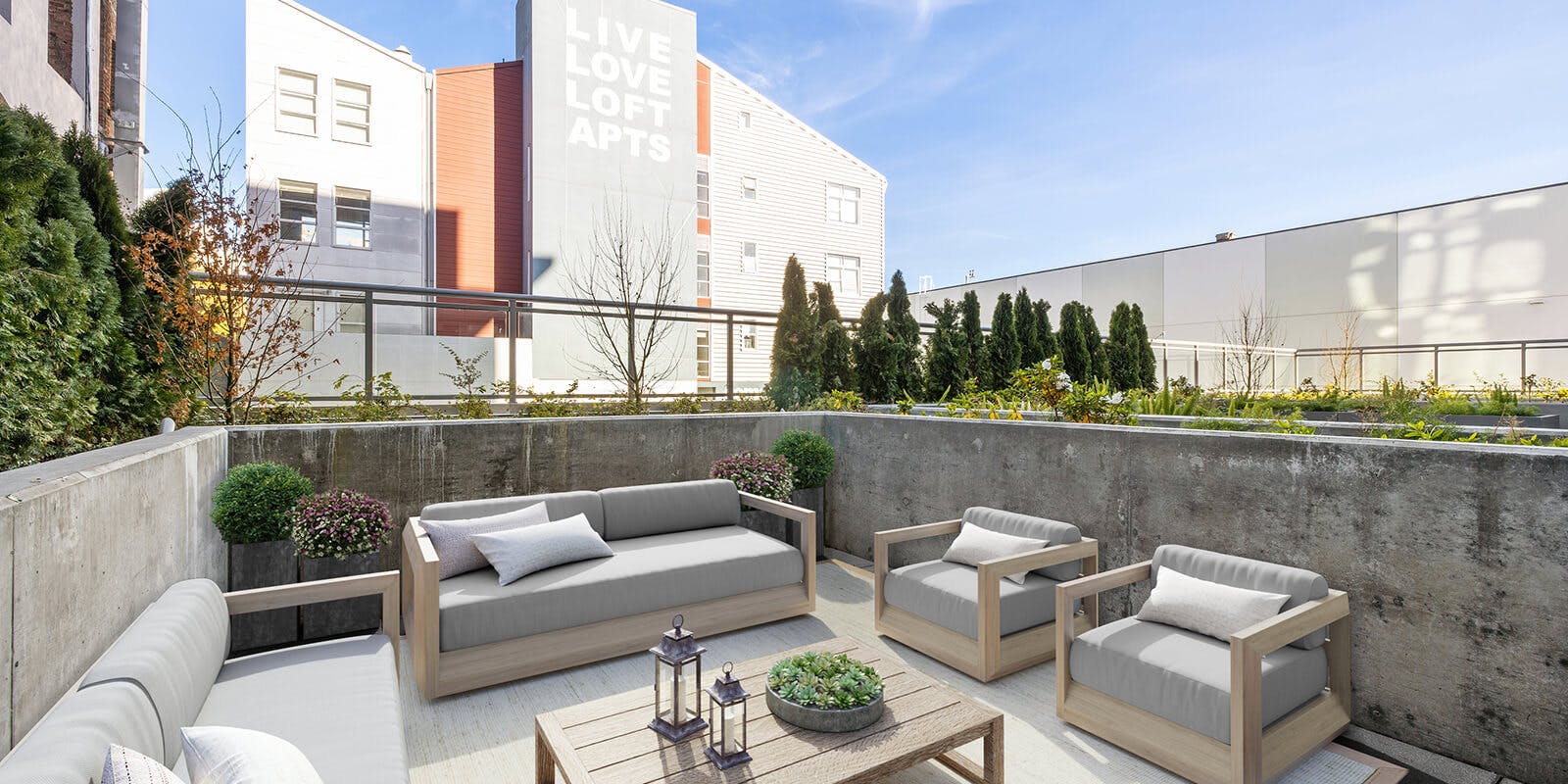 Along with a rooftop terrace, OneEleven SF has second floor deck equipped with comfortable lounge seating. 