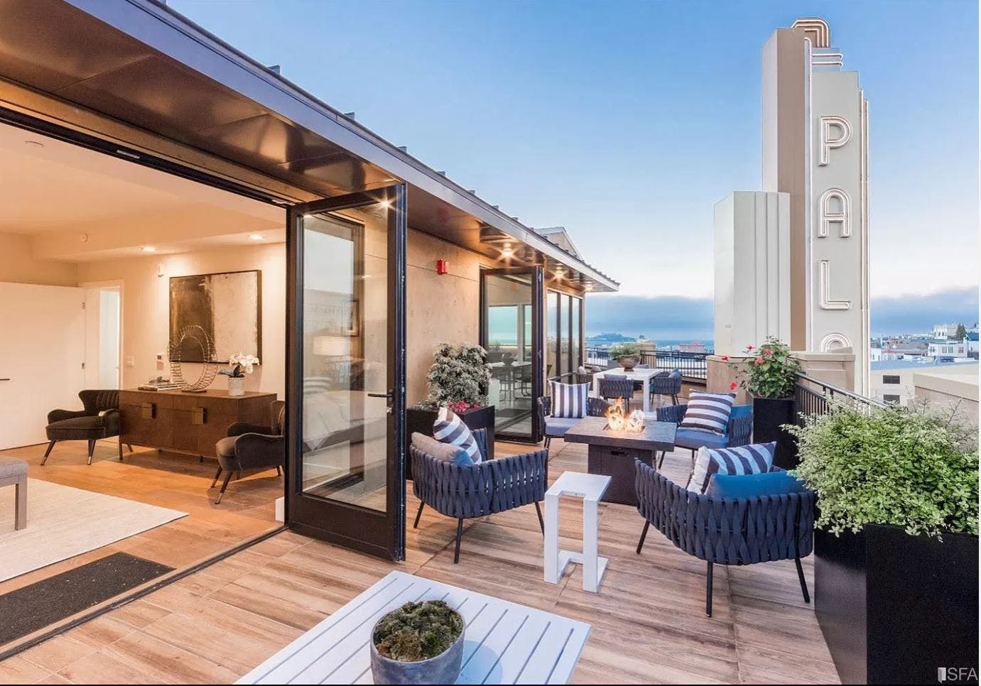 The Palace is a five story condominium in North Beach that mainly offers two-bedroom homes but does have a limited selection of one-bedroom or penthouse apartments.