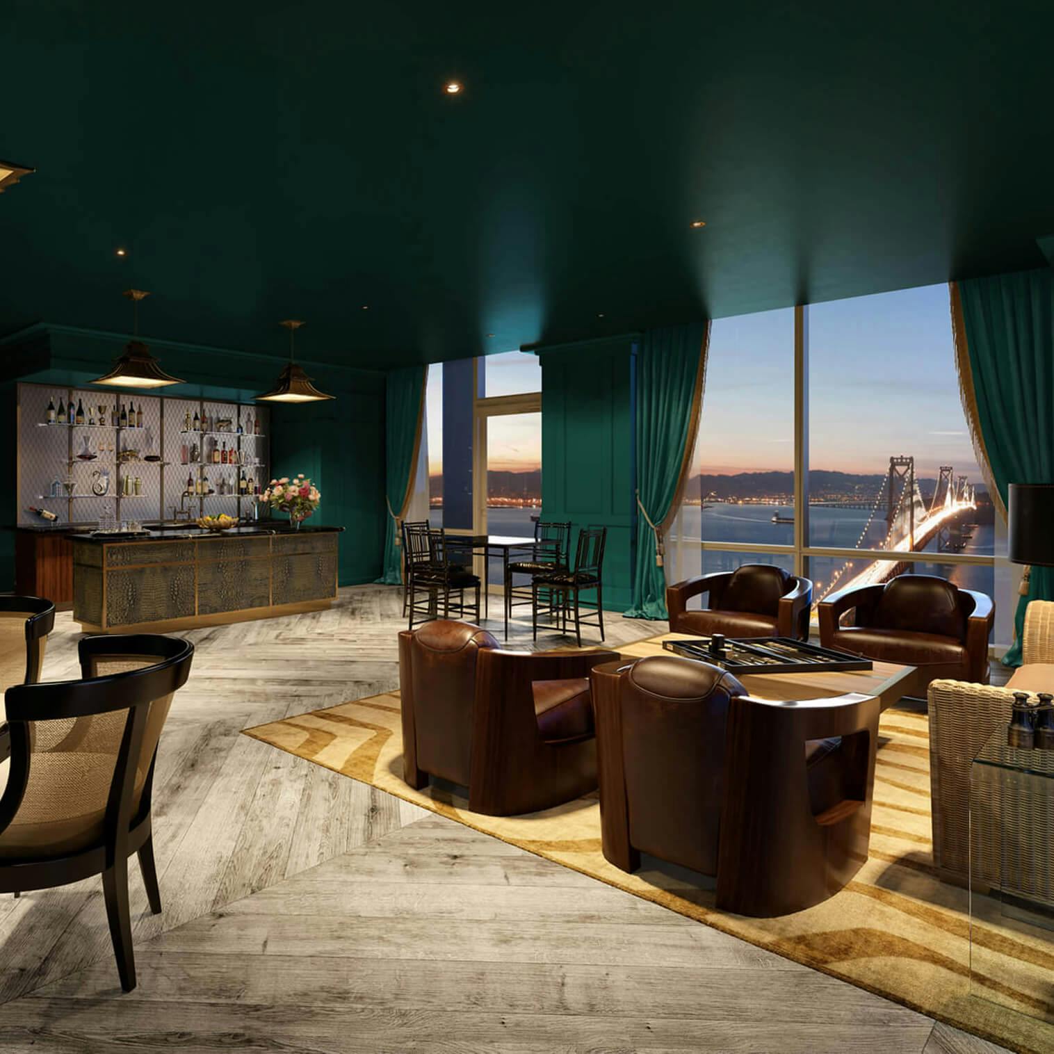 Uncle Harry's is a private penthouse lounge with a luxury dining room, speakeasy, and catering kitchen.  